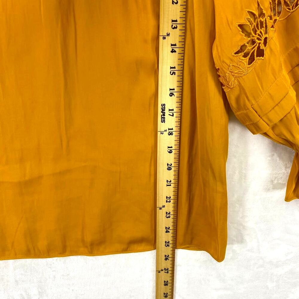 White House Black Market Women's Yellow Blouse Sz M - Picture 9 of 9